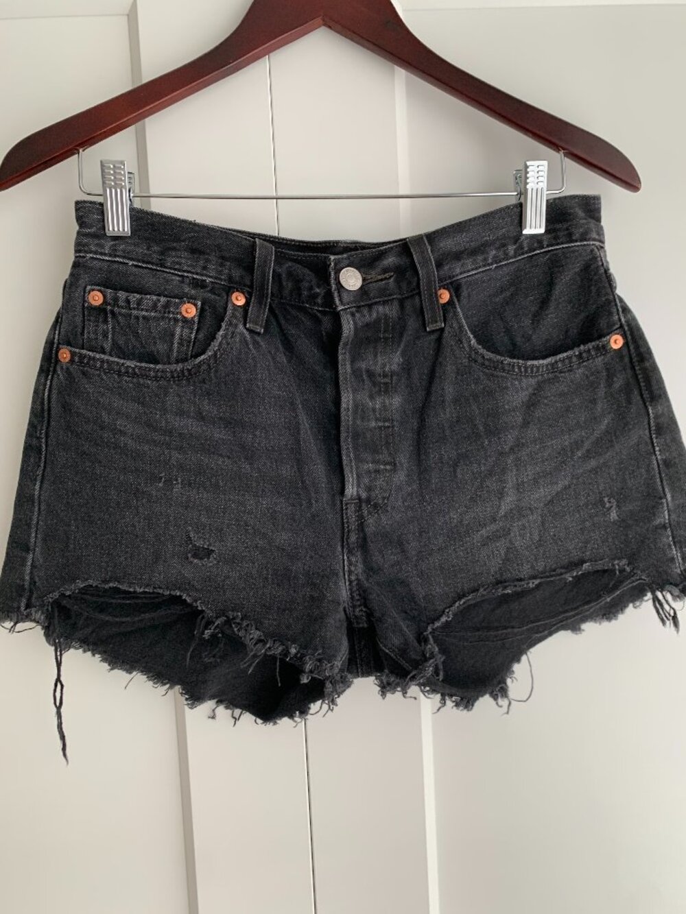 Levi's 501 Denim Short in Black size 27